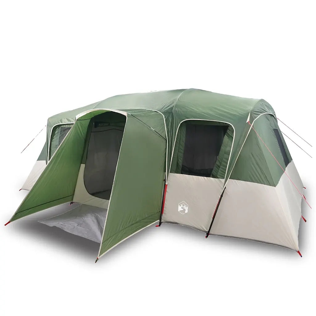 Tenda Familiare a Tunnel per 16 Persone Verde Impermeabile 94707
