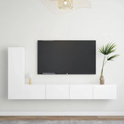 Set Mobili Porta TV 3 pz Bianco in Legno Multistrato 3078675