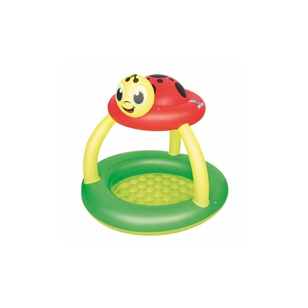 Trade Shop - Piscina Gonfiabile Coccinella Con Parasole 91 X 84 Cm 23 L Per Bambini -
