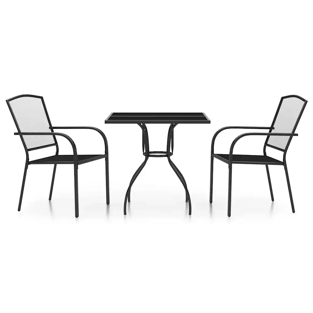 Set da Pranzo da Giardino 3 pz in Acciaio Antracite 3187965