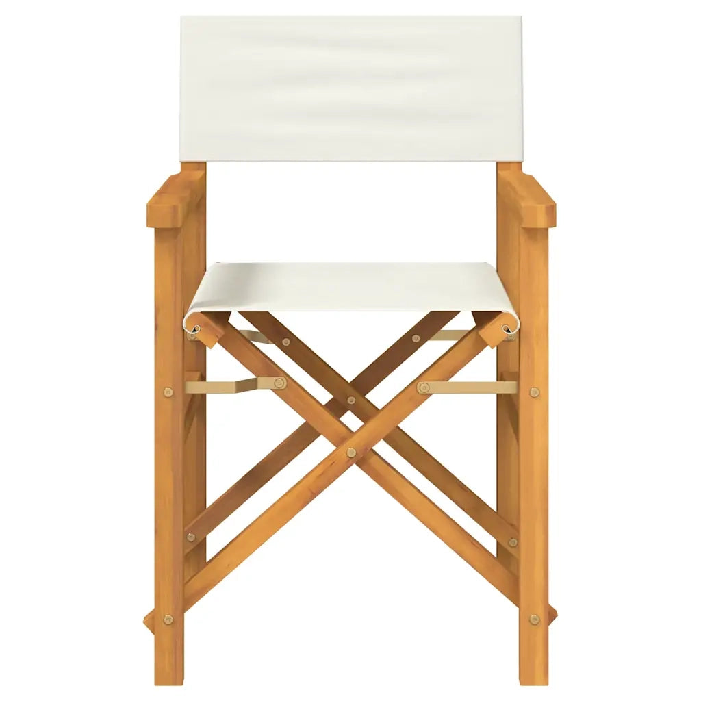 Sedie da Regista Pieghevoli 2 pz Crema Legno Massello di Teak 4008512