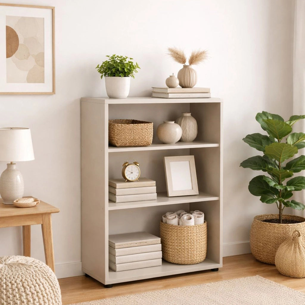 Biblioteca Leporano, Libreria 2 Ripiani, 79x34x118h cm Beige
