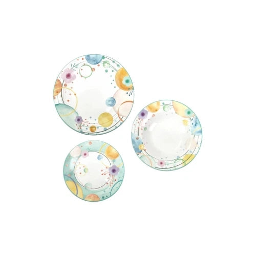 TAVOLA 18 PZ BOLLICINE PORCELLANA