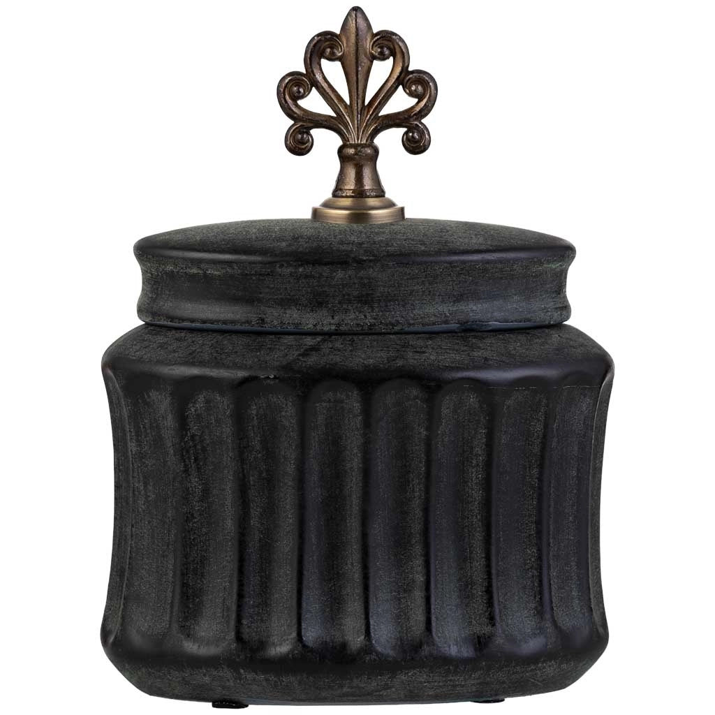 Vaso in ceramica nera, 18,5x10,5x24h cm