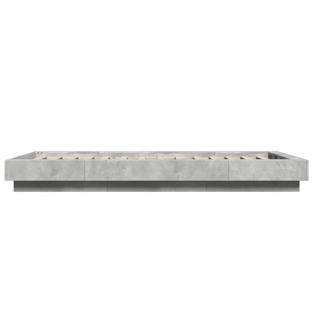 Giroletto Luci LED-Struttura Letto con LED Grigio Cemento 75x190cm in Legno Multistrato 275450