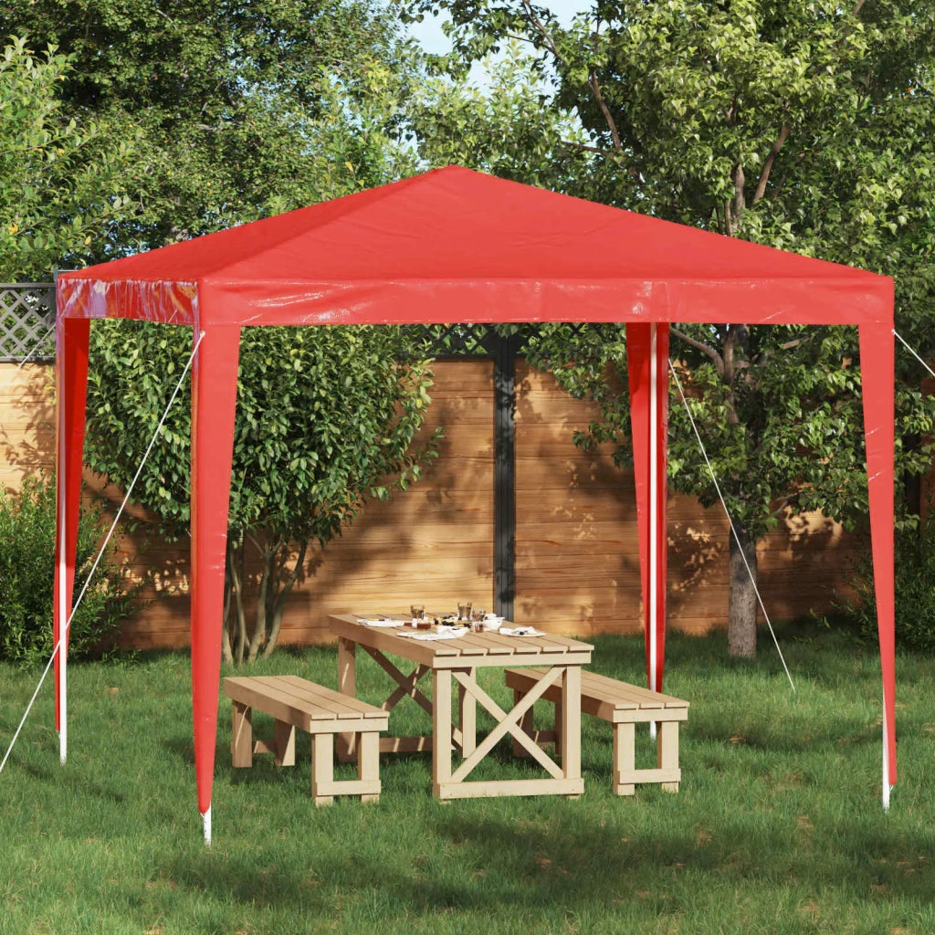 Tenda Party 250 x 250 x 240 cm Rosso PE e Acciaio 42032986