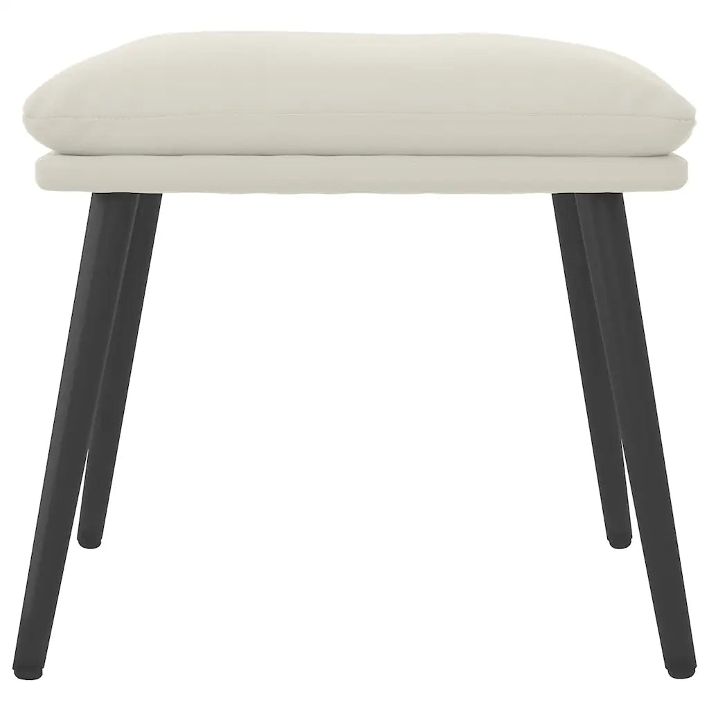 Poggiapiedi Bianco Crema 45x29,5x35 cm in Velluto