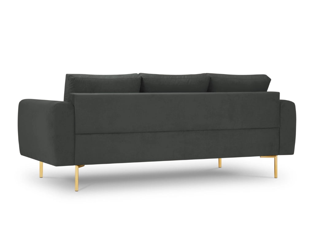 Cosmopolitan Design - Divano "Hastings" 3 posti in velluto grigio scuro 