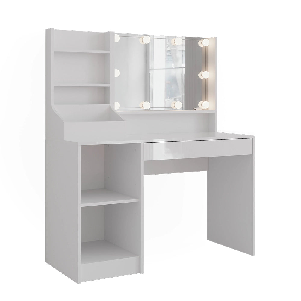 Vicco Tavolo da toeletta Bianco/bianco lucido 119.8 cm 4 parti