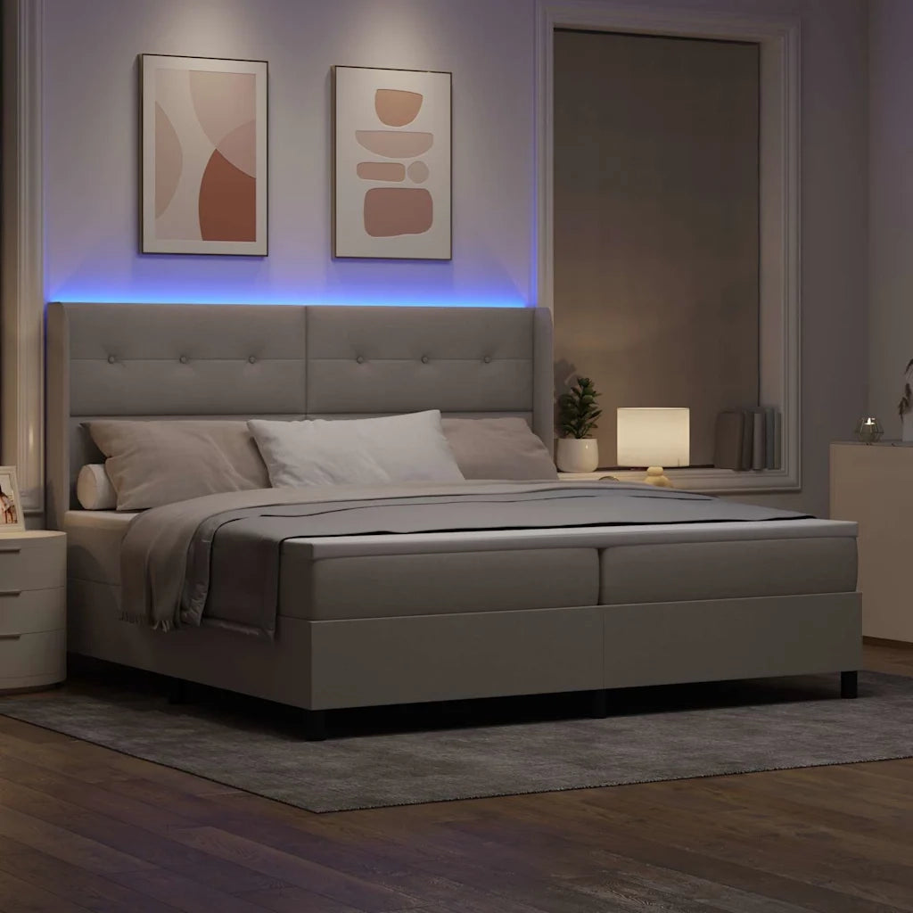 Letto a Sorgente LED con materasso Talpa 200 x 200 cm Tessuto 3343529