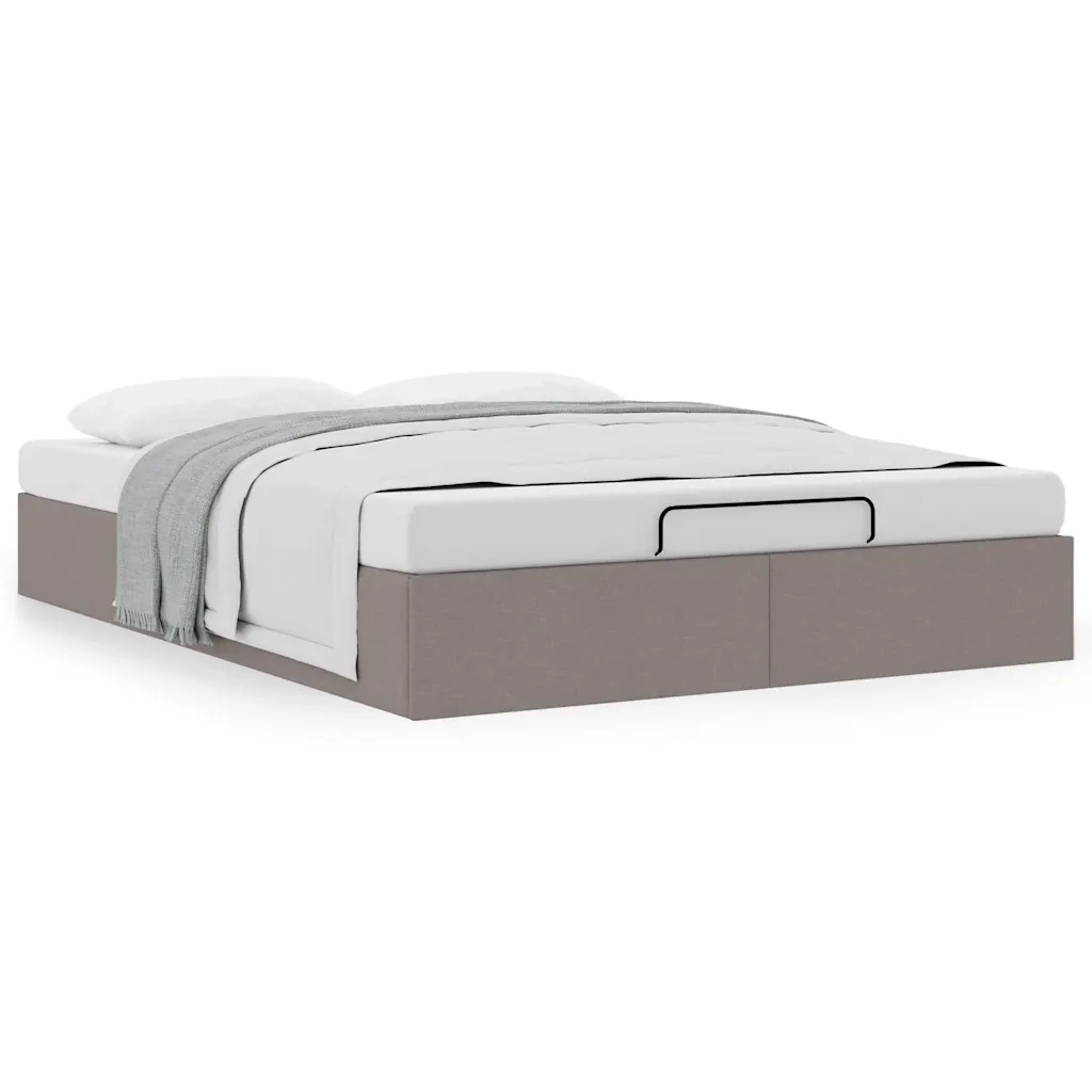 Struttura Letto Pouf senza Materasso Tortora 140x200cm Tessuto 3310886