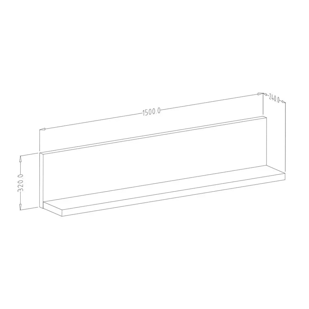 Scaffale da muro design 150 cm colore bianco e grigio effetto cemento – Collezione BERGAMO