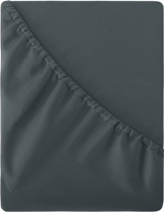 Hoeslaken 160 x 200 cm grigio di microfibra - zaffata morbida boxspring hoeslaken 160 x 200 cm antracite - altezza materasso 40 cm per waterbed copriletto 160x200