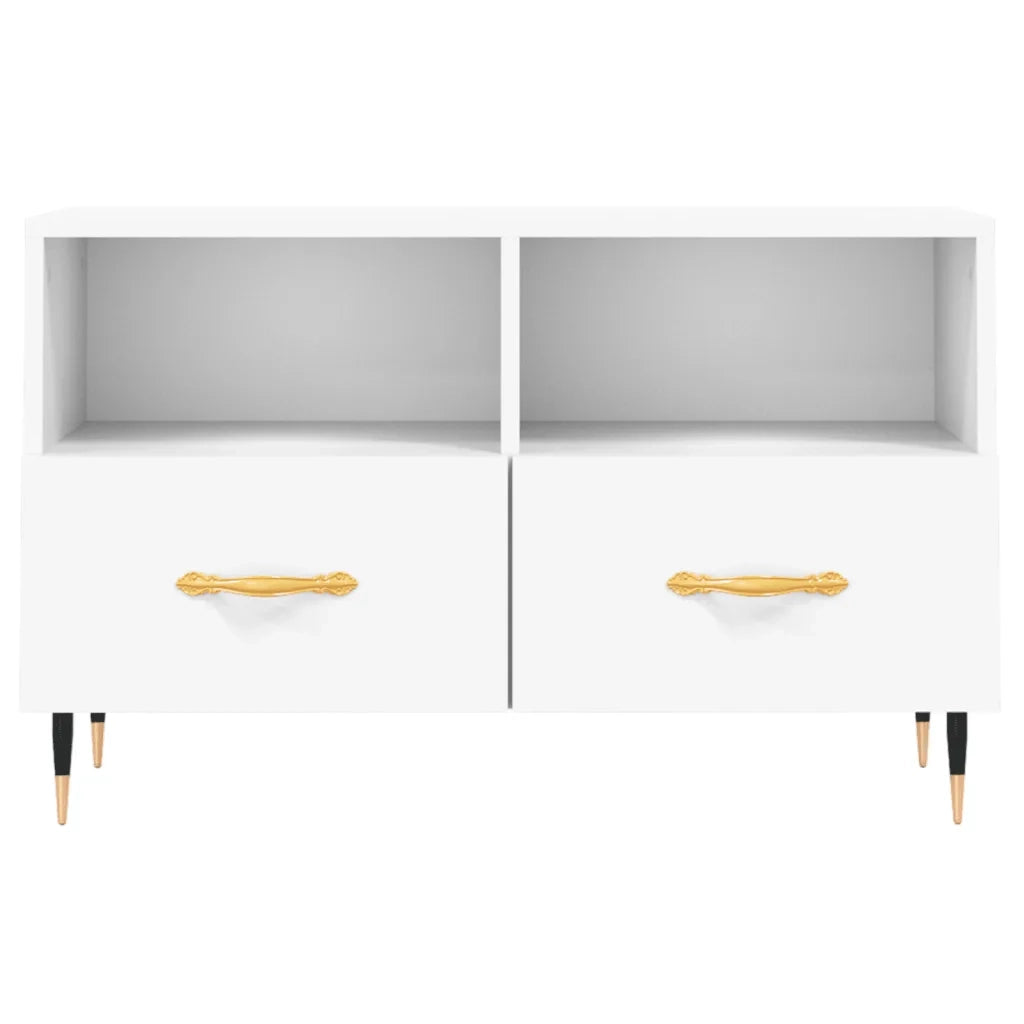 Mobile Porta TV Bianco 80x36x50 cm in Legno Multistrato 828948