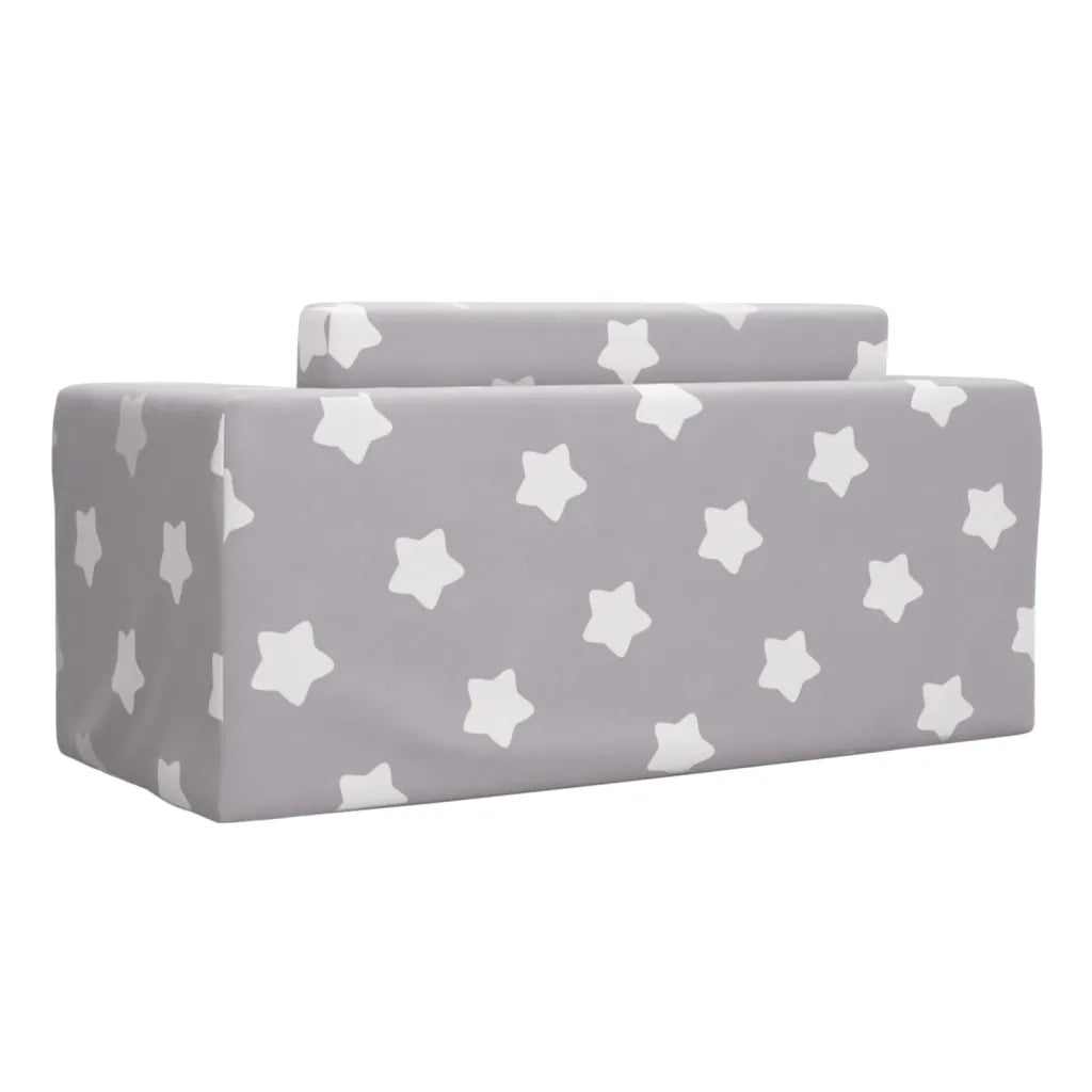 Divano Letto Bambini a 2 Posti-Sofa Letto-Daybed Grigio Chiaro con Stelle Peluche 529787