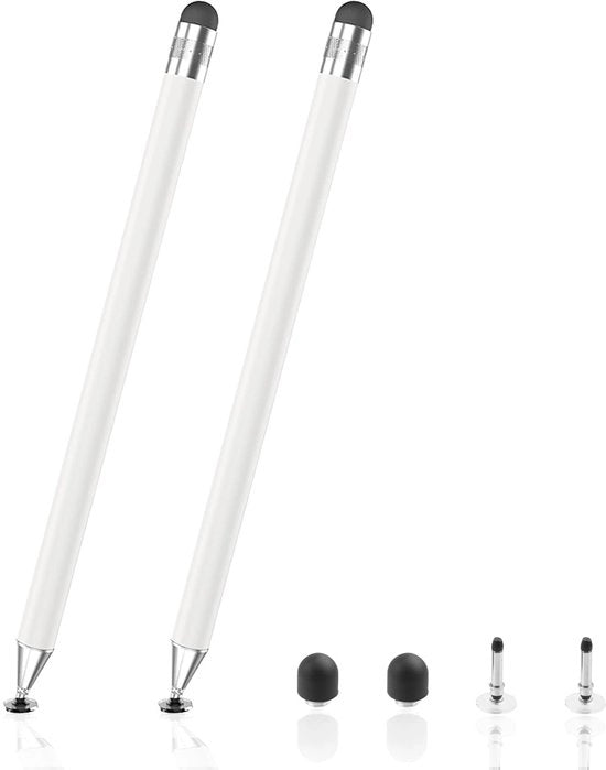 Set di pennelli per tablet 2 in 1 - Pennelli universali - Pennelli per touch con precisione - Pennelli per telefono cellulare - Antiscivolo - Punto di contatto trasparente - Stilo