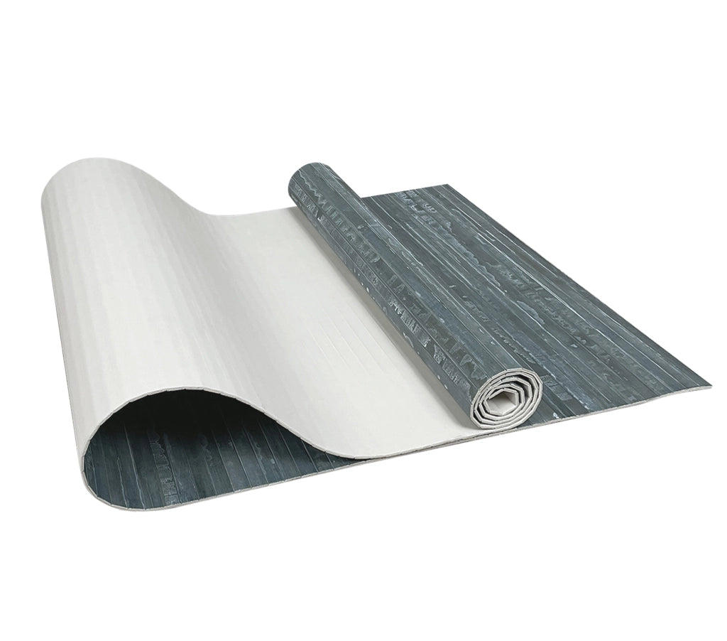 Tappeto Passatoia In Vero Bamboo Tappeto Cucina Ingresso In Legno Antiscivolo Aderente Lavabile E Antimacchia Tagliabile  - Grigio - 50x200 cm