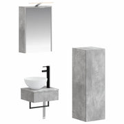 Set di Armadi da Bagno 4 pcs Grigio Cemento 43 x 16 x 62,5 cm 3407370