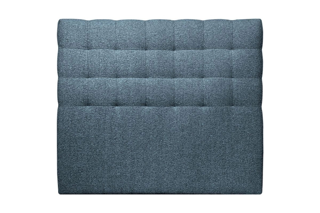 Testiera in tessuto bouclé blu imbottita L150 cm