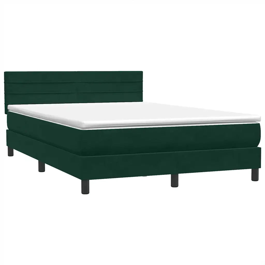 Giroletto a Molle con Materasso Verde Scuro 160x220 cm Velluto 3316362