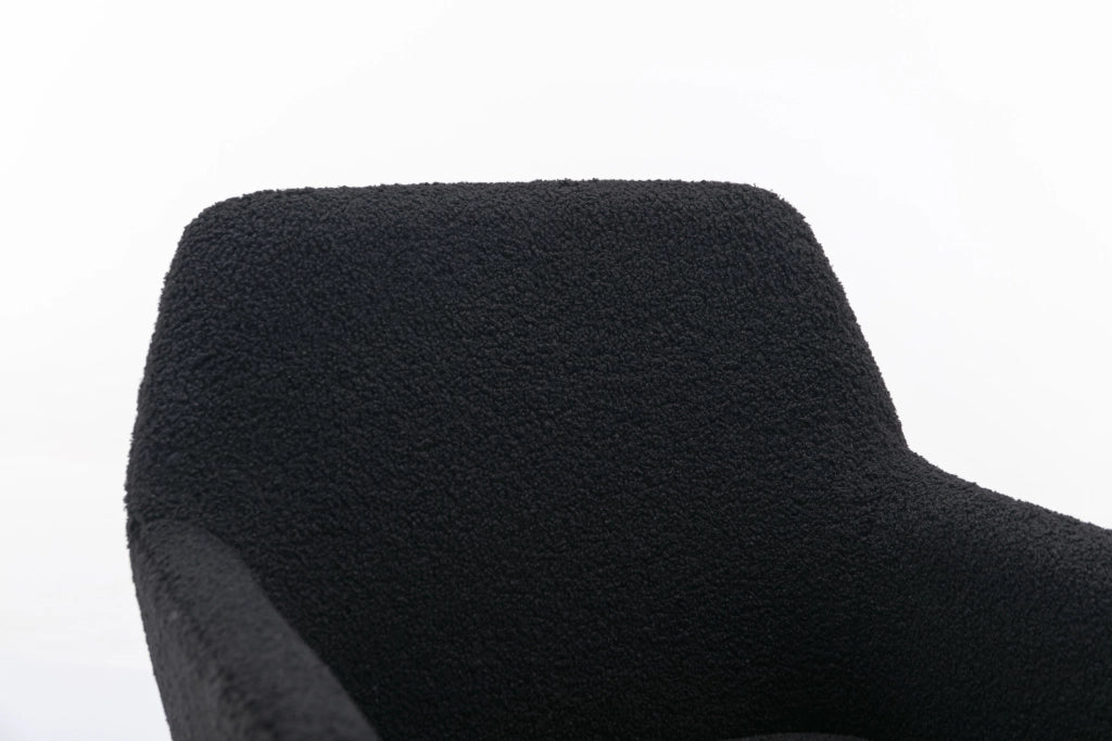Sedia Home Office girevole e regolabile in altezza con rivestimento Sherpa nero