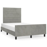 Letto matrimoniale | Letto per adulti | Giroletto senza Materasso Grigio Chiaro 120x190 cm Velluto