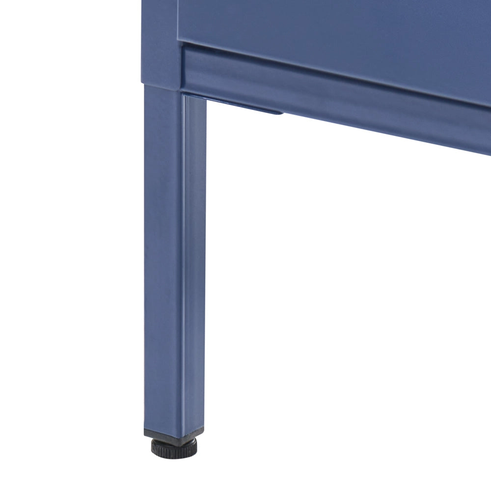 Armadio a 4 cassetti in metallo blu navy in acciaio stile industriale per il soggiorno dell'home office
