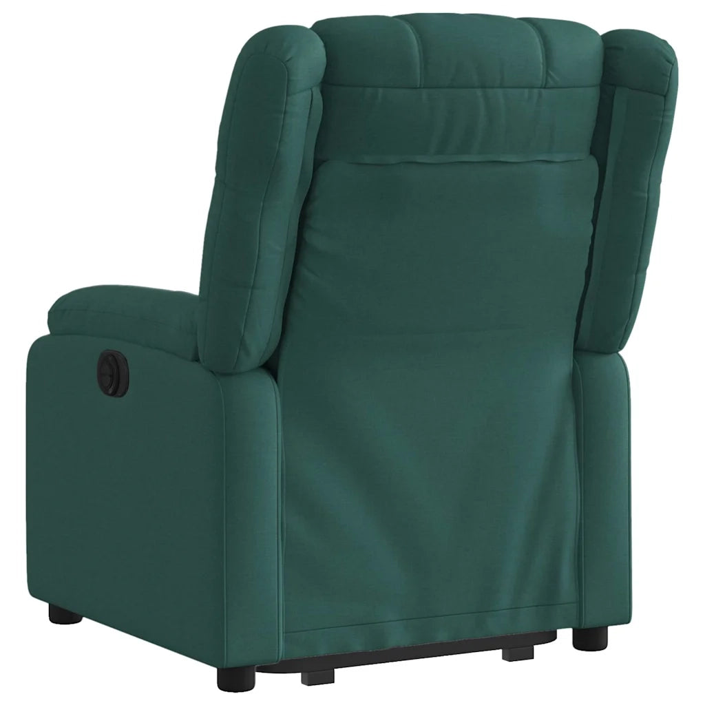 Poltrona | Sedia Relax Alzapersona Reclinabile Verde Scuro in Tessuto