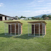2 box per cani con copertura e retro in legno zincatura a caldo ciascuno da 200x300xh180 cm