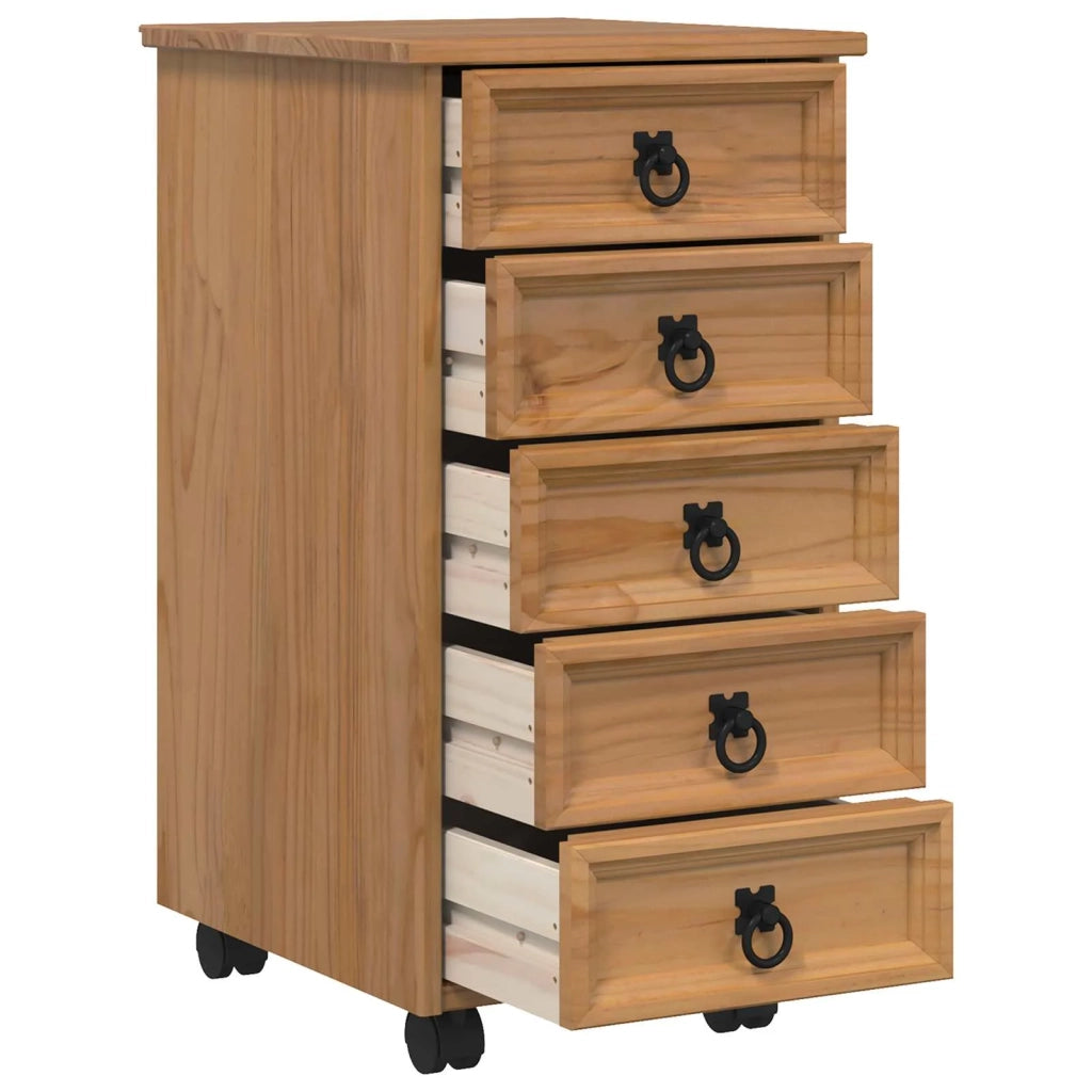 Armadietto Rotolante con Cassetti CORONA Marrone Miele 42040531