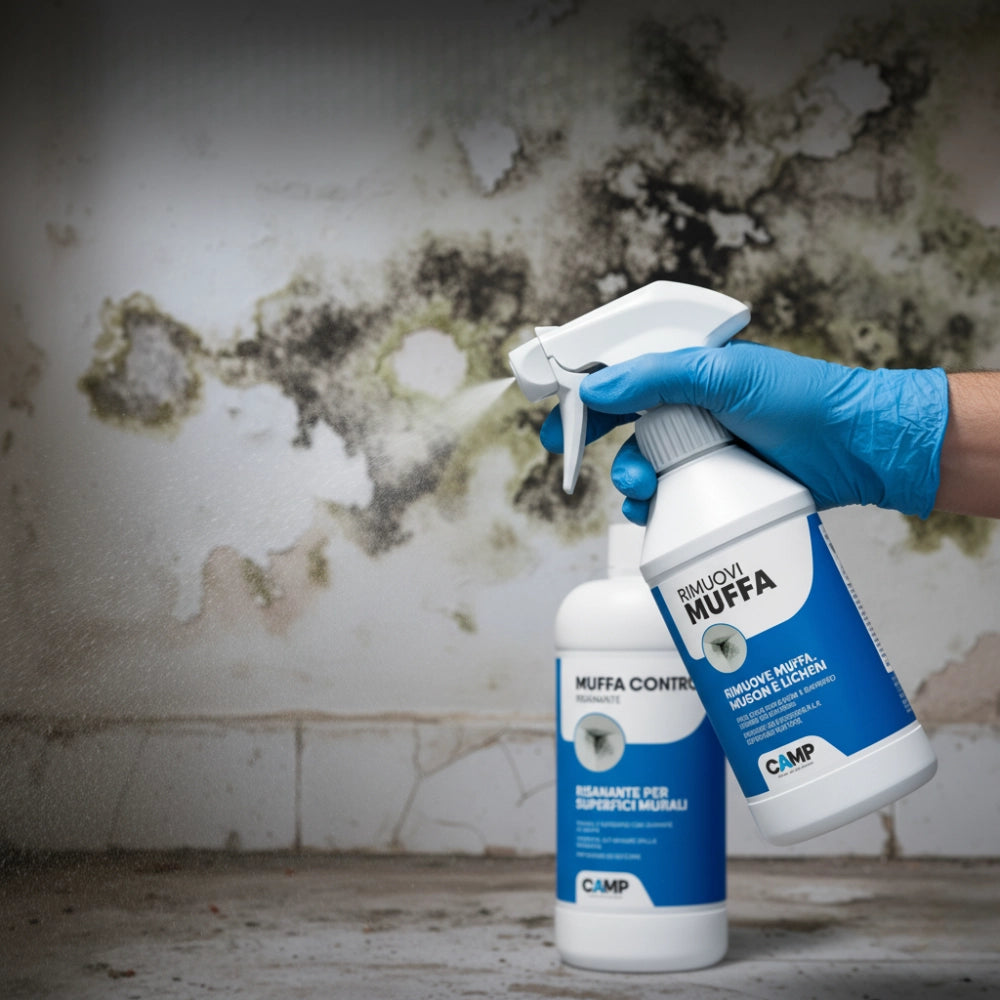 Trattamento completo rimuovi muffa 300 ml + muffa control risanante 1 lt