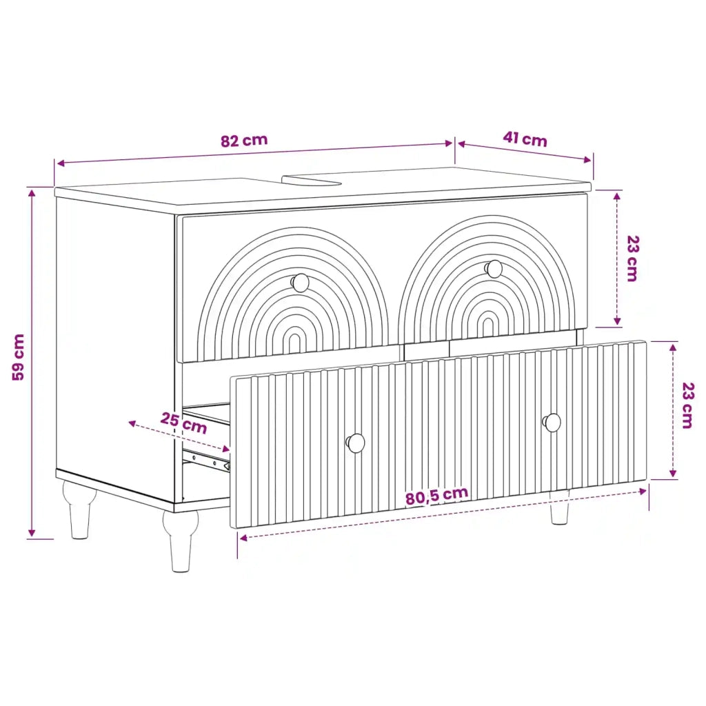 Armadio per Lavabo da Bagno ALKMAAR Bianco Lucido 896139
