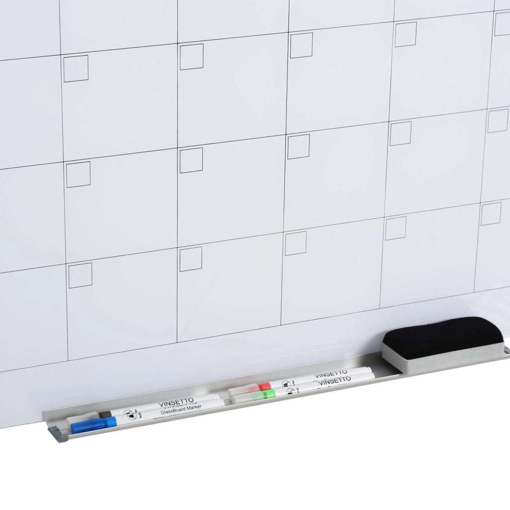 Lavagna bianca calendario settimanale ¨C zephmum ¨C 90x60cm bianco con 4 pennarelli e cancellino