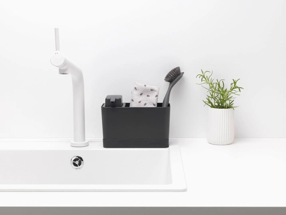 Brabantia 302602 Set organizer per lavello con dispenser sapone 200 ml Grigio scuro