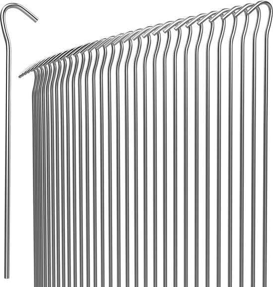 Haringe in acciaio verniciato 20 x 3 cm Ø 35 mm - 50 pezzi per telo di protezione contro le erbacce e tende