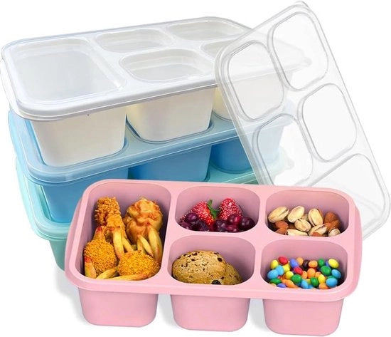 Contenitori di conservazione alimentare riutilizzabili - set di preparazione pasti per bambini 4 pezzi - Bento-broodtrommel magnetronbestendige