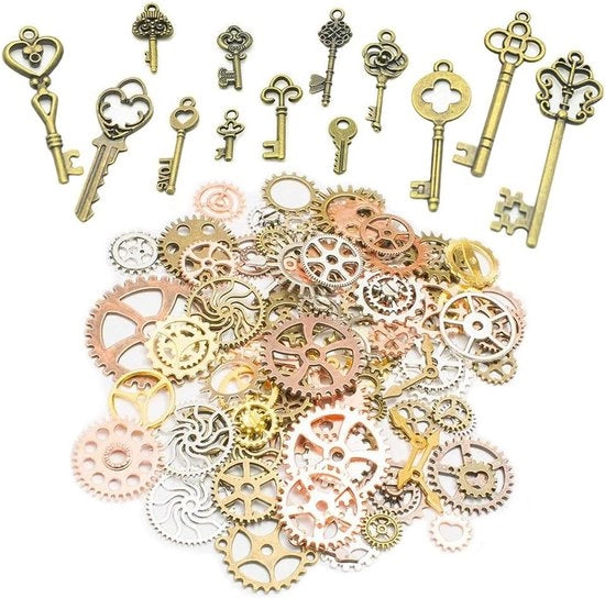 Accessori steampunk in metallo 100 g - pendenti orologi - 39 pezzi accessori vintage 

Nota: ho rimosso "bedels horloge wielen" e "hanger" per mantenere solo il contenuto tecnico e il modello, ma in questo caso non c'è nulla da riconoscere come tale.