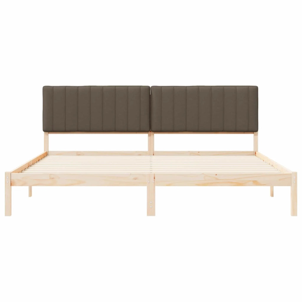 Letto con Testiera Rivestita Talpa 200 x 200 cm Pino massello