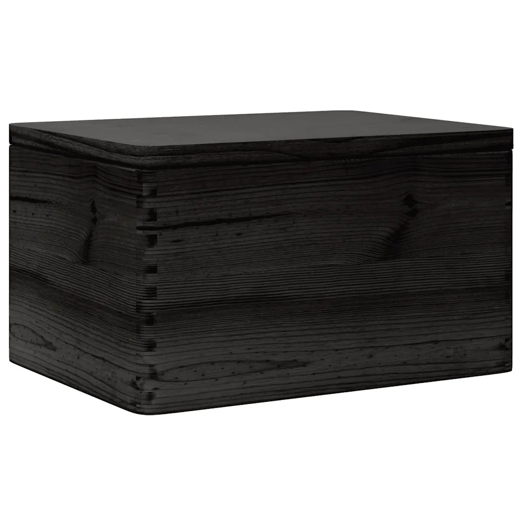 Scatola in Legno con Coperchio Nero 40x30x23cm in Legno di Pino CFW7306997