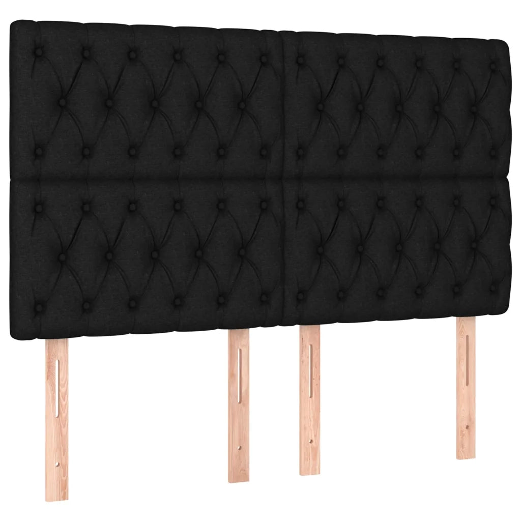 Giroletto a Molle con Materasso Nero 160x200 cm in Tessuto 3132243