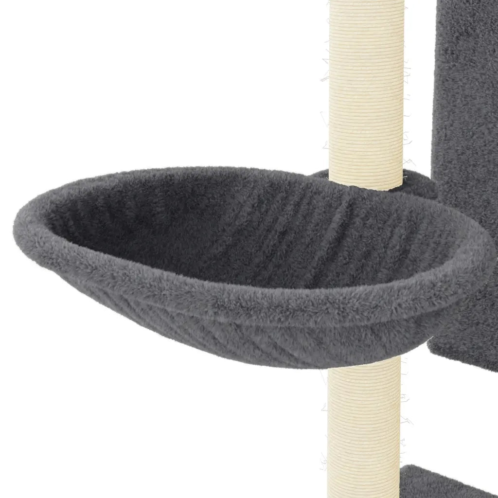 Albero per Gatti con Tiragraffi in Sisal Grigio Scuro 130,5 cm CFW6008299