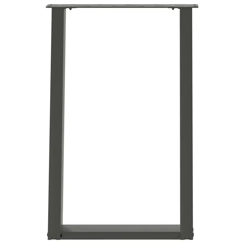 Gambe per tavolo da pranzo a forma di U 2 pz Antracite 50x(72-73) cm Acciaio 4012786
