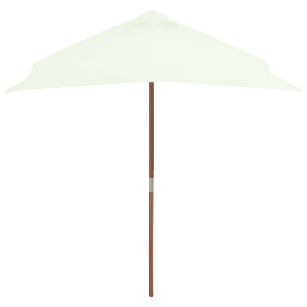 Ombrellone con palo in legno 150 x 200 cm sabbia 02_0008111