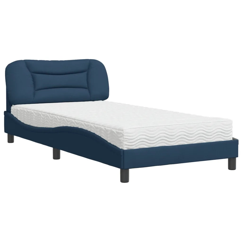 Letto con Materasso Blu 100x200 cm in Tessuto