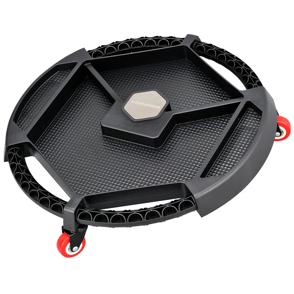 Vassoio Porta Utensili 52,5x42,5x11,5 cm Sottomacchina con 4 Ruote Luce LED e Base Magnetica in PU Nero
