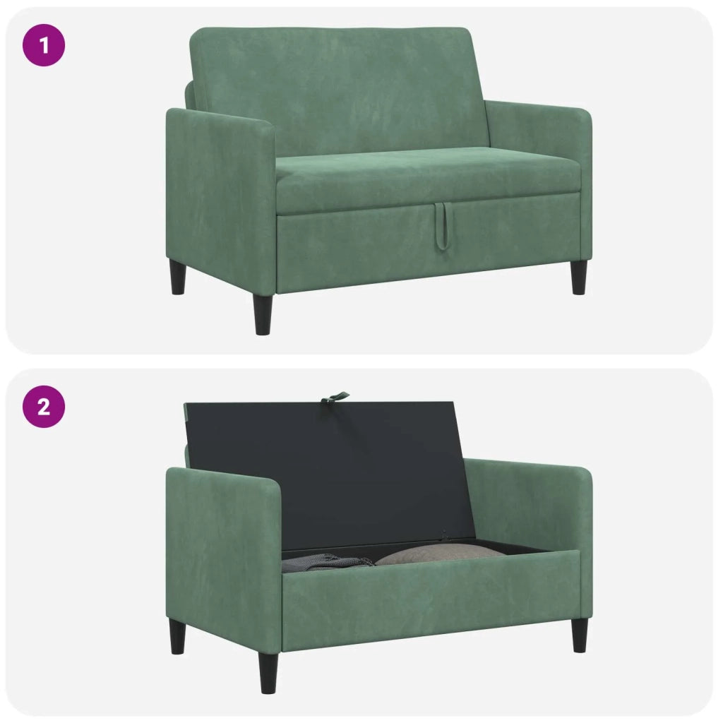 Divano con Storage Verde Mare 122 x 78 x 87 cm Poliestere 42036916