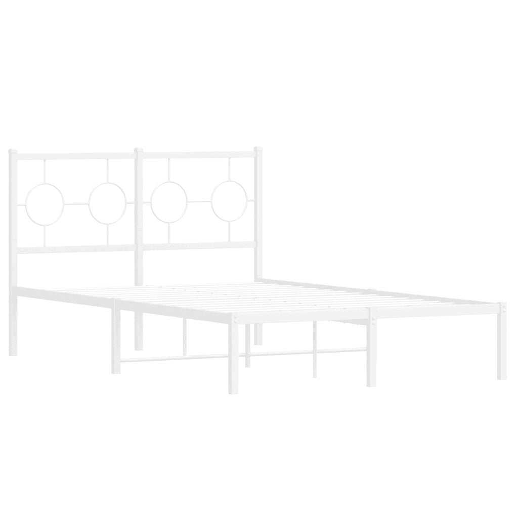 Giroletto con Testiera Metallo Bianco 120x190 cm 376272
