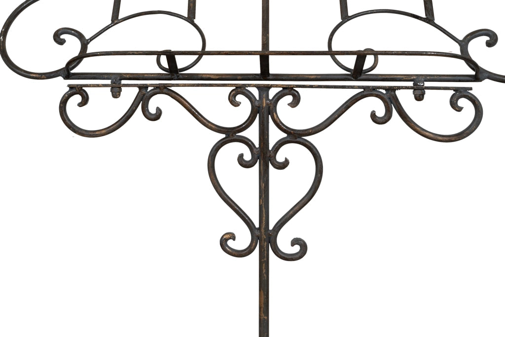 Biscottini Leggio da terra in ferro battuto pieno finitura anticata L85xPR50xH140 cm