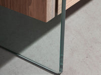 Chiffoniera in noce e vetro temperato