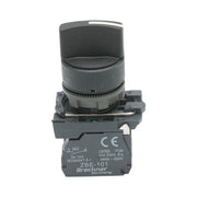 Selettore a 3 posizioni con ritorno, nero, 1NO+1NC, 24V/10A, TB5 Breckner Germany